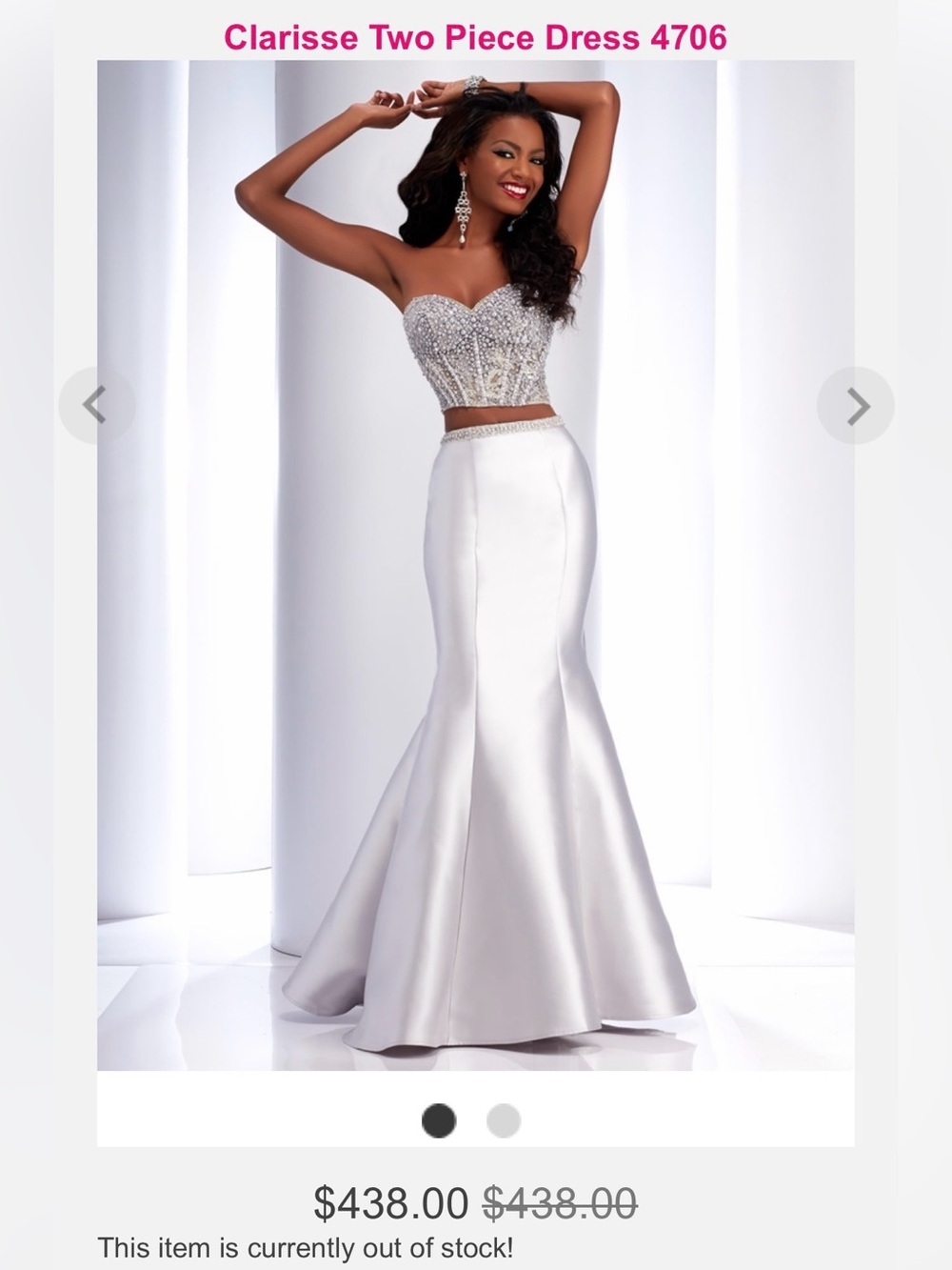 Clarisse Silver Two-Piece Beaded Sweetheart Prom Dress